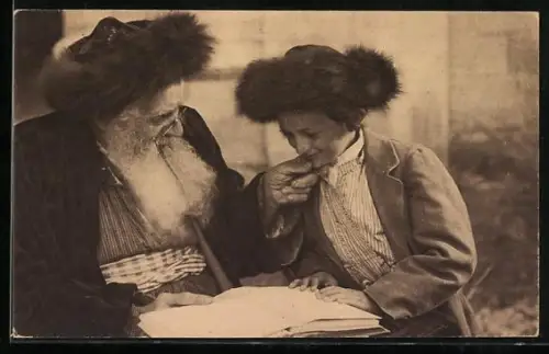 AK Ein Rabbi mit Kind