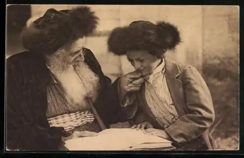 AK Ein Rabbi mit Kind