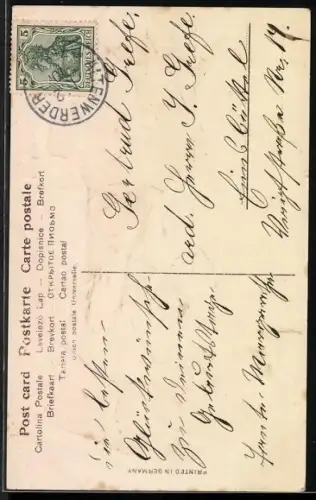 AK Schutzengel hält Mädchen an einem Felsen fest