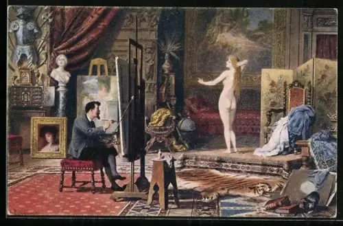 Künstler-AK C. Schweninger: Modell, weiblicher Akt