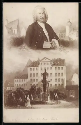 AK Portrait Johann Sebastian Bach, deutscher Komponist