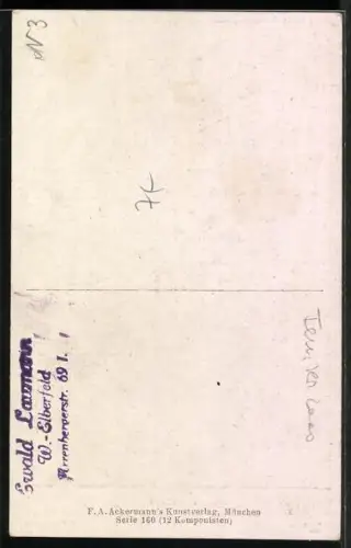 AK Portrait F. Chopin in jungen Jahren mit Koteletten in Anzug mit Fliege