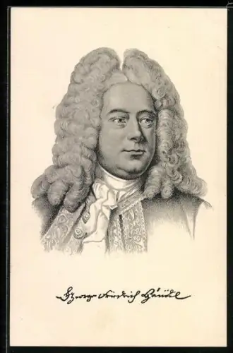 AK Georg Friedrich Händel, Porträt mit Perrücke