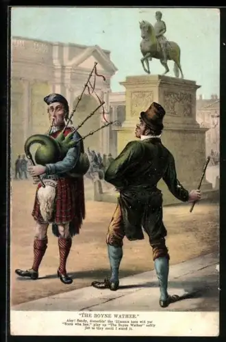 AK The Boyne Wather, Schottischer Mann im Kilt mit Dudelsack