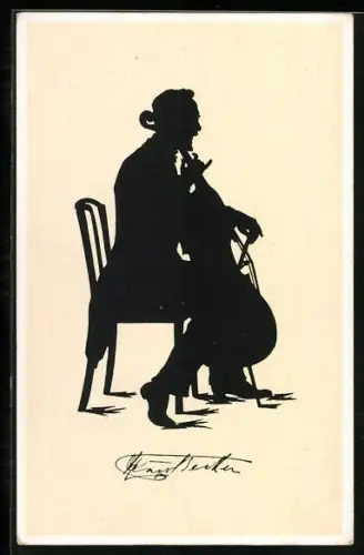 AK Schattenbild, Musiker Hugo Becker am Cello