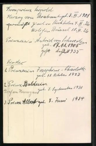 AK König Leopold von Belgien und Gattin