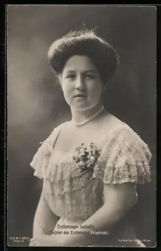 AK Erzherzogin Isabella, Tochter des Erzherzogs Friedrich als bildschönes Fräulein