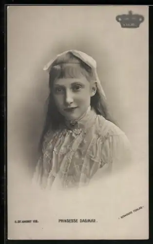 AK Prinsesse Dagmar v. Dänemark mit Haarschleife