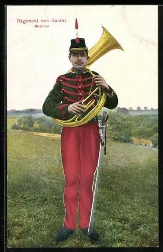 AK Regiment des Guides, Musician, belgischer Musiker in Uniform