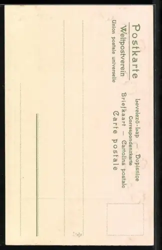 Lithographie Der Abschied, Die Wolken flieh`n der Wind saust durch die Blätter..., Trompeter von Säckingen