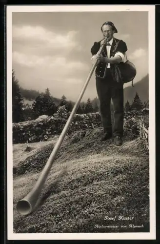 Foto-AK Josef Kuster, Alphornbläser von Alpnach