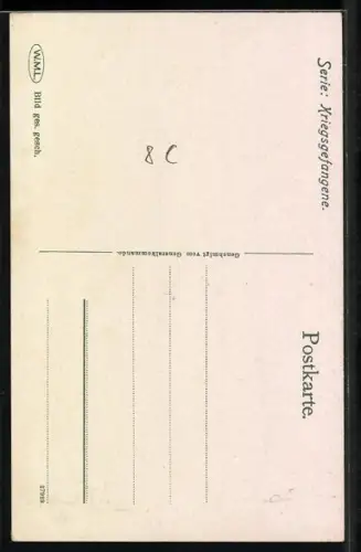 AK Kriegsgefangene Franzosen geben sich gegenseitig Feuer, 1914-15