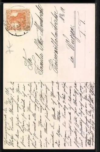 Lied-AK Hilmar Mückenberger: 's Bärbele, Mei Bärbele die labbt off ganz grussn Fuss...