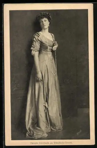 AK Fürstin Elisabeth zu Windisch-Graetz im Abendkleid