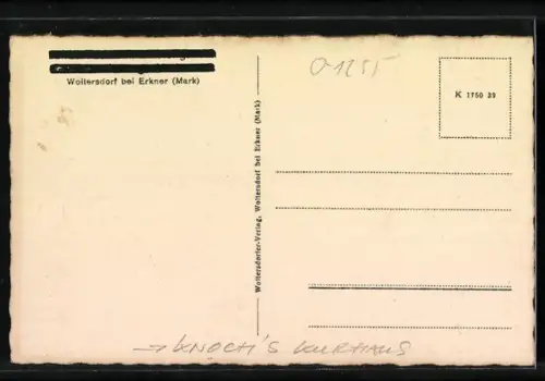 AK Woltersdorf bei Erkner, Gasthof Knoch`s Kurhaus, Glasveranda des Haupthauses