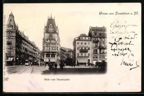 AK Frankfurt a. M., Blick vom Theaterplatz