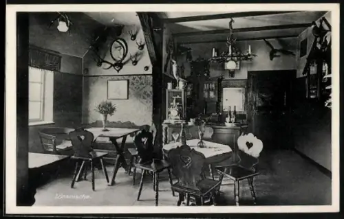 AK Borstel /Soltau, Interieur Pension Lönsklause, Inh. Wilh. Müller