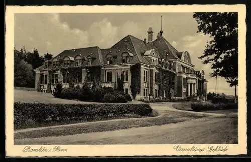 AK Bomlitz i. Hann., Strassenpartie am Verwaltungsgebäude