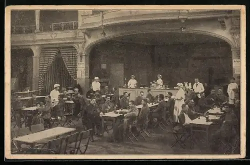 AK Frankfurt, Verpflegungsstation Hippodrom, Soldaten und Krankenschwestern