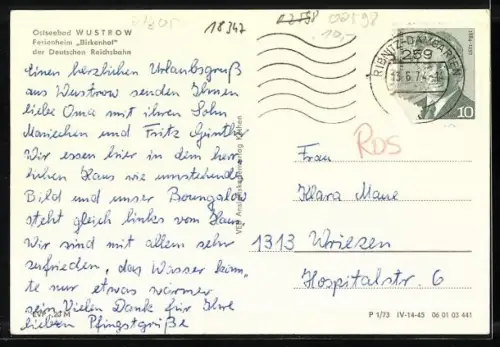 AK Wustrow / Ostseebad, Ferienheim Birkenhof der Deutschen Reichsbahn