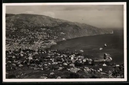 AK Funchal /Madeira, Fliegeraufnahme der Stadt