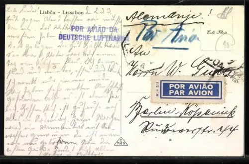 AK Lisboa, Ortsansicht aus der Vogelschau