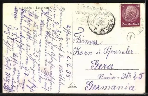 AK Lisboa, Ortsansicht aus der Vogelschau