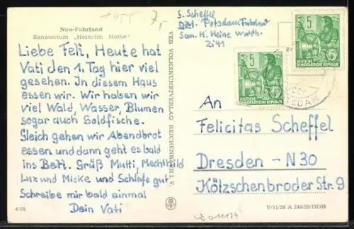 AK Neu-Fahrland, Aussenansicht Sanatorium Heinrich Heine