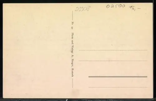 AK Rostock, Blick aufs Rathaus nebst Gas-Lampen-Fabrik