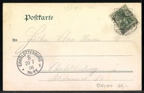 AK Rostock, Teilansicht mit Kirche