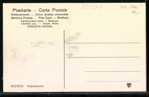AK Rostock, Kröpeliner Tor mit Personen
