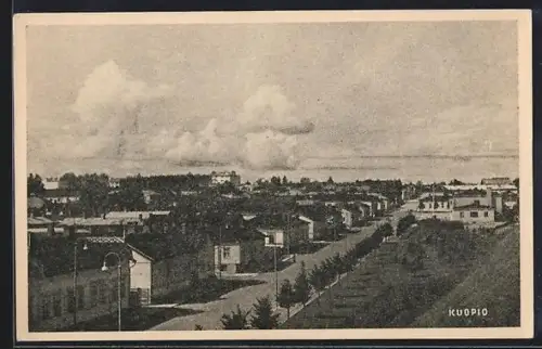 AK Kuopio, Panorama mit Strassenpartie