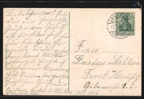 AK Bad Landeck i. Schl., Partie in der Morgenpromenade