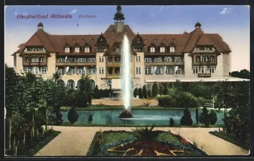 AK Bad Altheide, Kurhaus mit Fontaine