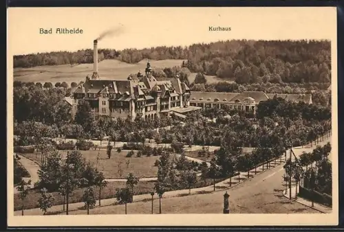 AK Bad Altheide, Strassenpartie mit Kurhaus