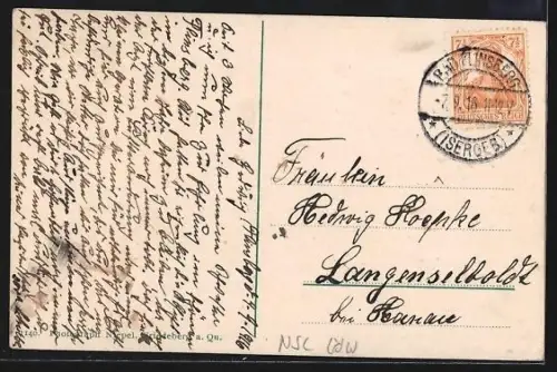 AK Bad Flinsberg im Isergebirge, Teilansicht mit Blick nach dem Iserkamm