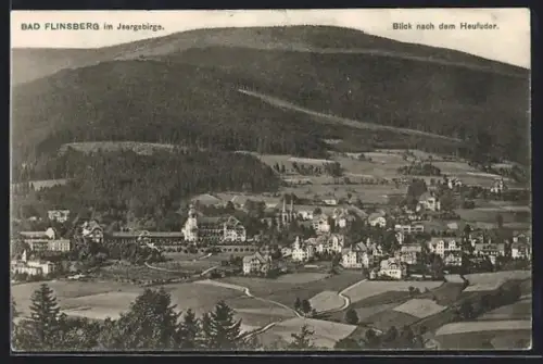 AK Bad Flinsberg im Isergebirge, Teilansicht mit Blick nach dem Heufuder