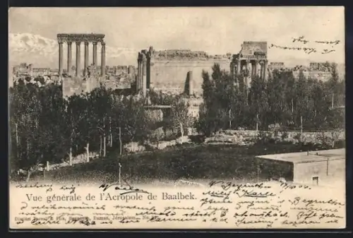AK Baalbek, Vue générale de l`Acropole