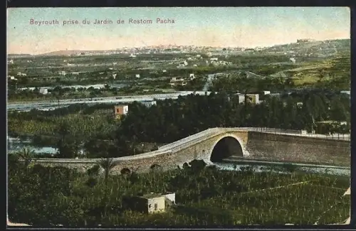 AK Beyrouth, Vue prise du Jardin de Rostom Pacha