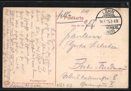 AK Krummhübel, Gesamtansicht mit dem Hochgebirge