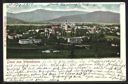 AK Warmbrunn, Panorama mit Kirche