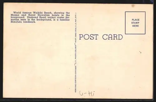 AK Honolulu, HI, Waikiki Beach, Diamond Head, Moana and Royal Hawaiian Hotels