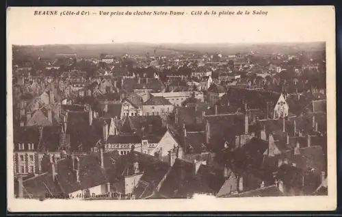 AK Beaune /Côte-d`Or, Vue prise du clocher Notre-Dame, Côté de la plaine de la Saône