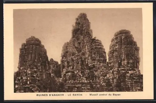 AK Le Bayon, Ruines d`Angkor, Massif central du Bayon