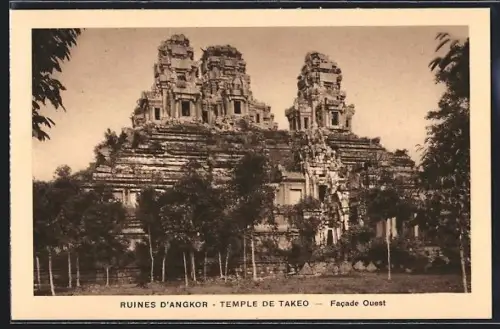 AK Angkor, Ruines, Temple de Takeo, Facade Ouest