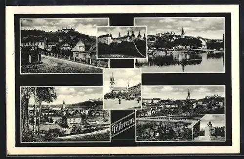 AK Pribram, Collage mit unterschiedlichen Sehenswürdigkeiten