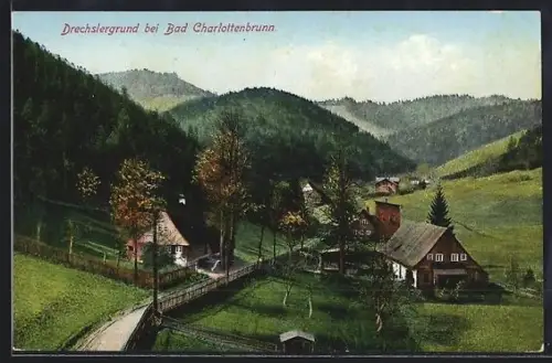 AK Bad Charlottenbrunn, Drechslergrund mit Umgebung
