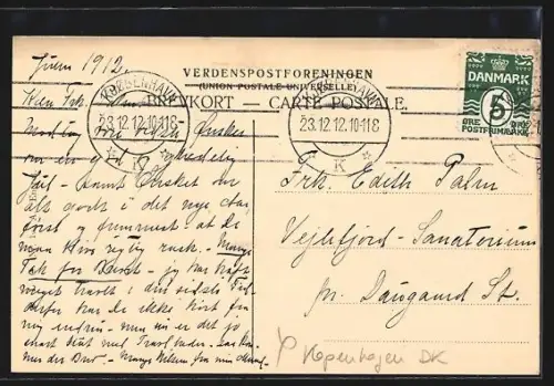 AK Kopenhagen, Denkmal mit Passanten