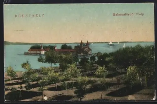 AK Keszthely, Balatonfürdö-lâtkép