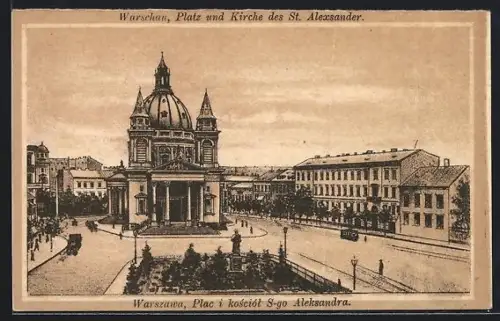 AK Warschau, Platz und Kirche des St. Alexander